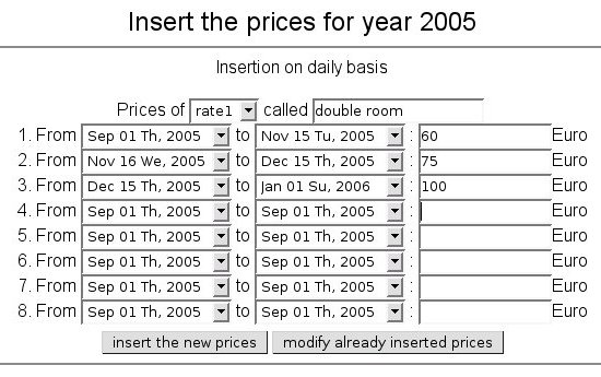 insert prices section